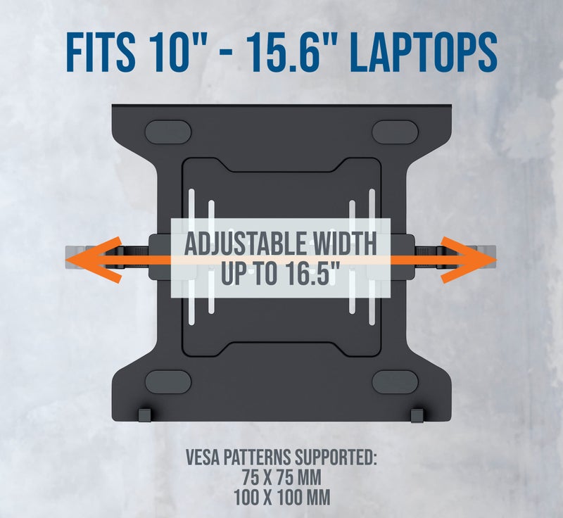 MANHATTAN Laptop Vesa Mount Tray - Heavy Duty and Fully Adjustable Laptop Holder Attachment - Fits Notebook with Width up to 17 in, Lifetime Mfg Warranty, Monitor Mount/Stand Sold Separately â€“ 461498 - Image 2